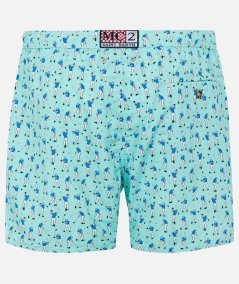 Lighting boxer swimsuit in lightweight fabric with golfer print