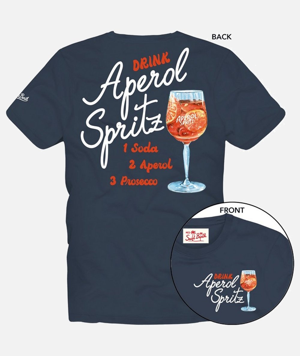 Man T-shirt in cotton with Aperol Spritz Drink print