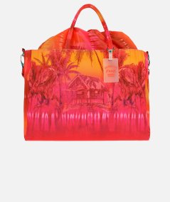 BORSA PRINTED CANVAS BEACHBAG