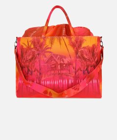 BORSA PRINTED CANVAS BEACHBAG