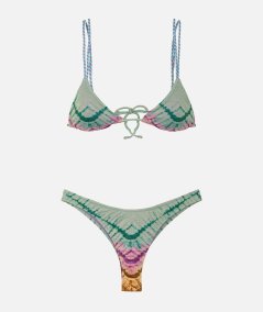 Triangle bikini swimsuit with fixed American slip Gold