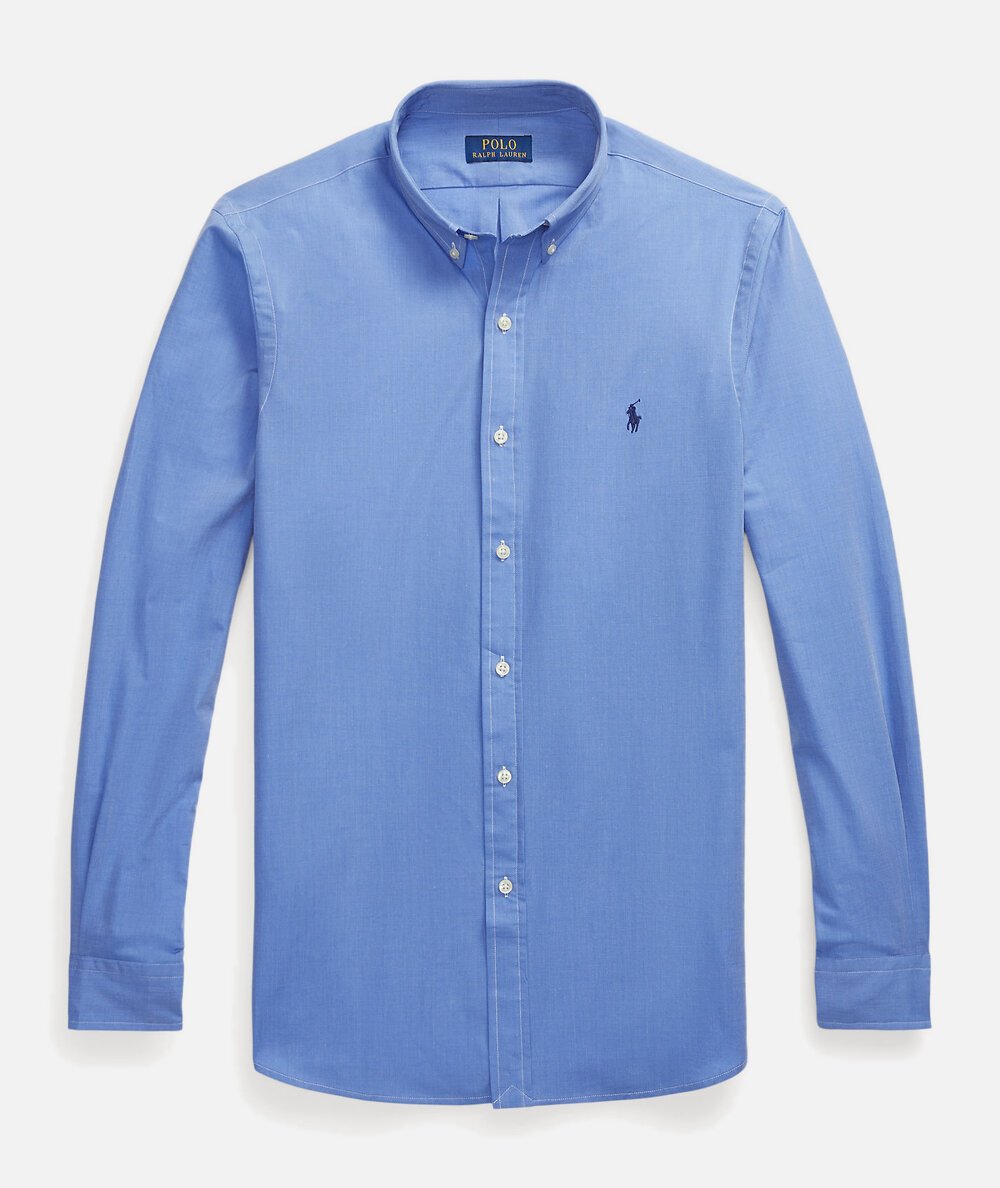 Camicia in popeline elasticizzato slim fit