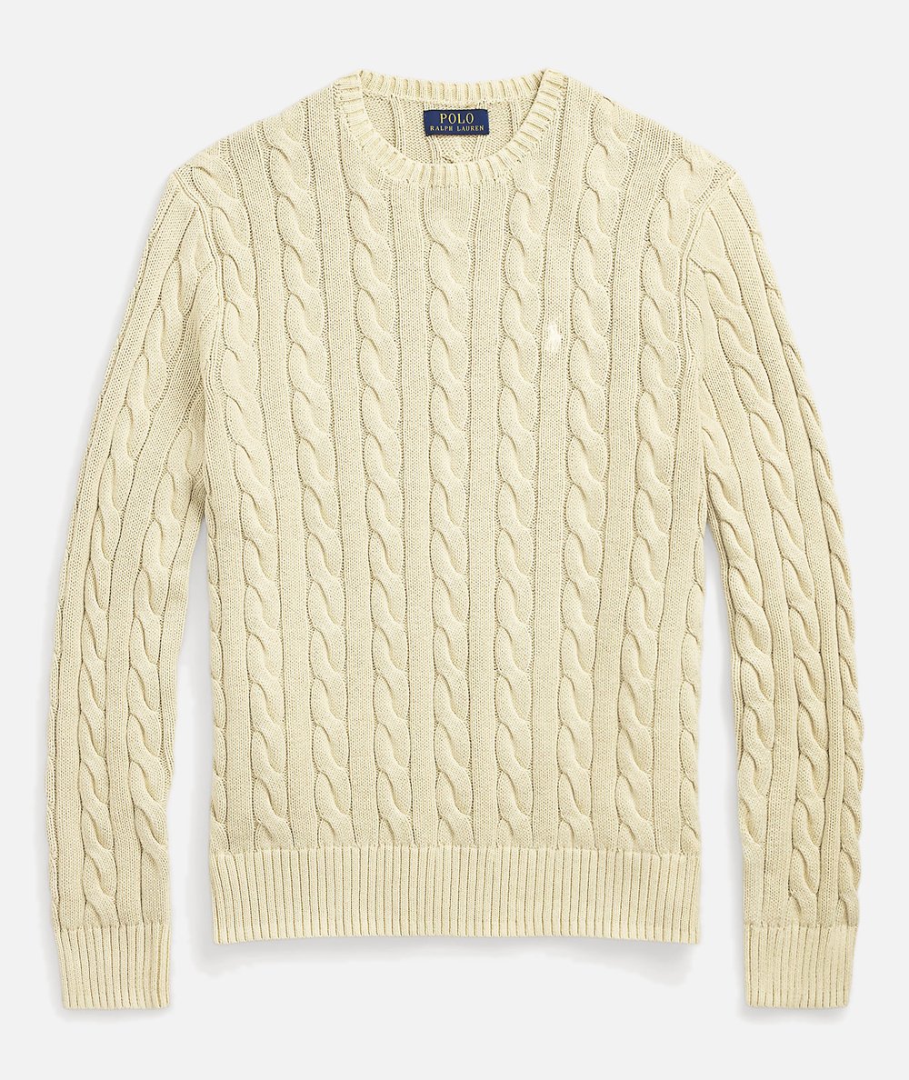 Maglia in cotone a trecce tinto con minerali