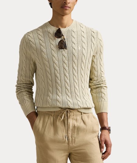Maglia in cotone a trecce tinto con minerali