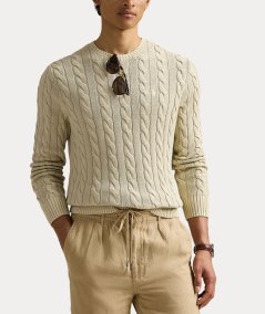Maglia in cotone a trecce tinto con minerali