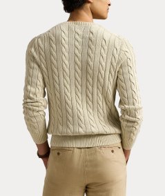 Maglia in cotone a trecce tinto con minerali
