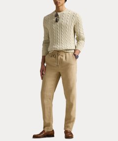 Maglia in cotone a trecce tinto con minerali