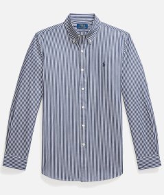 Camicia a righe in popeline elasticizzato