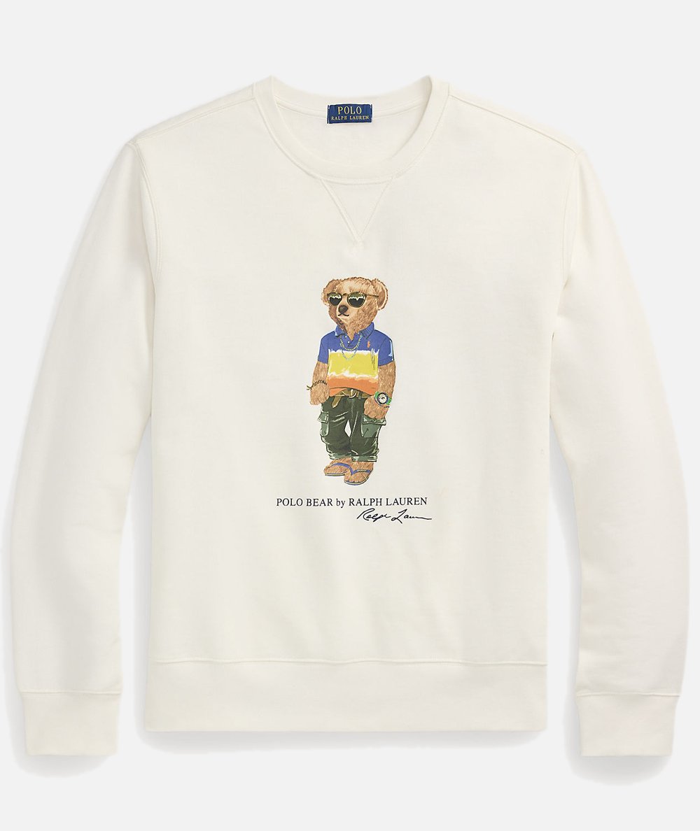 Felpa girocollo con stampa orso polo ralph lauren