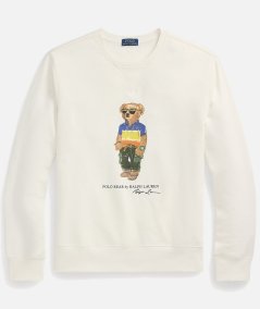 Felpa girocollo con stampa orso polo ralph lauren