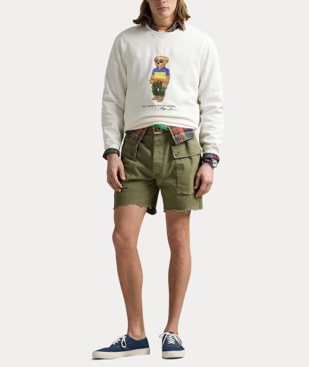 Felpa girocollo con stampa orso polo ralph lauren
