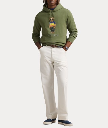 Felpa con cappuccio e stampa orso polo ralph lauren
