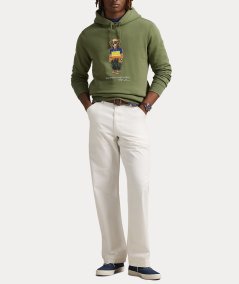 Felpa con cappuccio e stampa orso polo ralph lauren