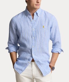CAMICIA A RIGHE IN LINO