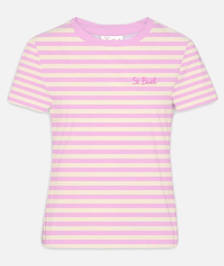 T-shirt girocollo in jersey di cotone a righe - Duepistudio ***** Abbigliamento, Accessori e Calzature | Uomo - Donna
