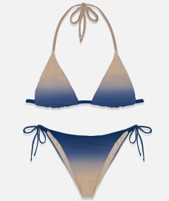 Bikini triangolo blu e rosa Leah-Marielle