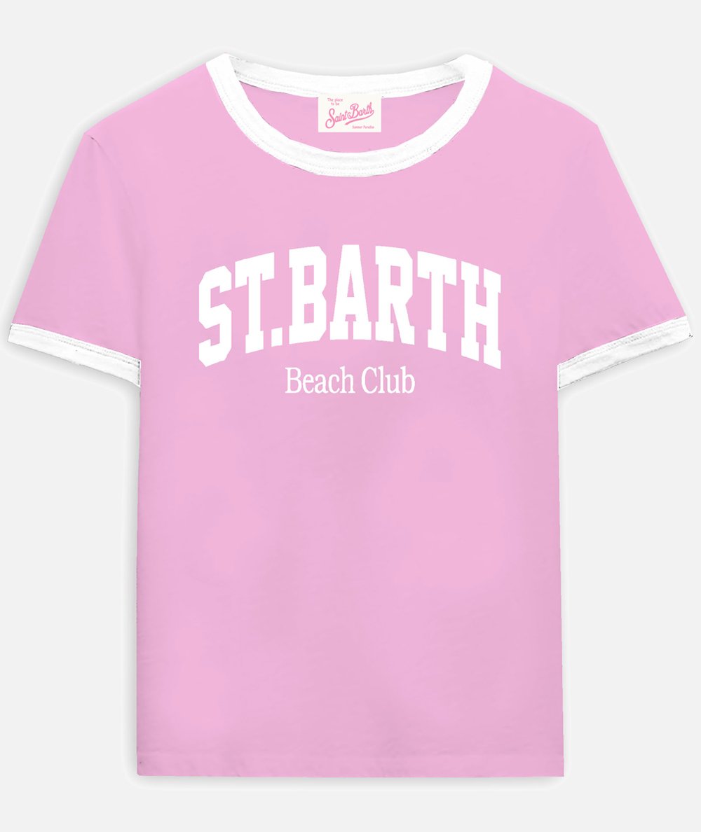 T-shirt girocollo Emilie in jersey con stampa Saint Barth Beach Club