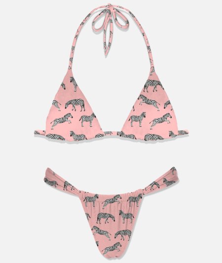 Bikini triancolo rosa con zebre Leah-Noelle - Duepistudio ***** Abbigliamento, Accessori e Calzature | Uomo - Donna
