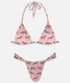 Bikini triancolo rosa con zebre Leah-Noelle
