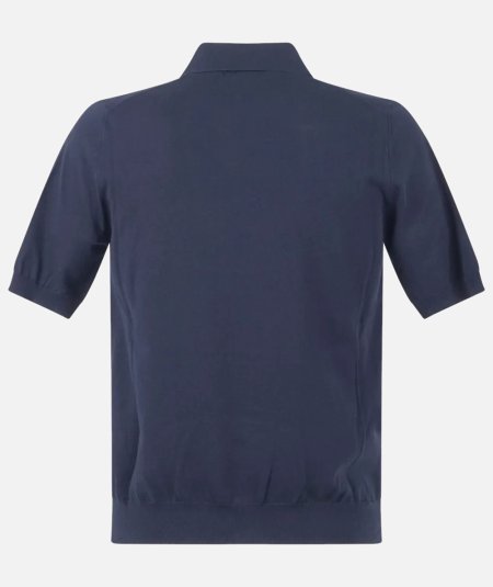 Polo senza bottoni manica corta in maglia di cotone