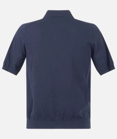 Polo senza bottoni manica corta in maglia di cotone