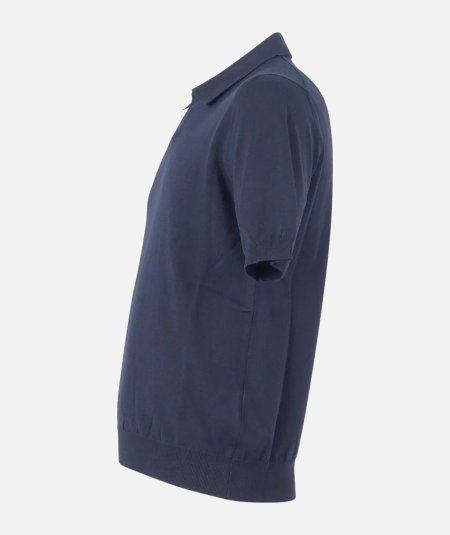 Polo senza bottoni manica corta in maglia di cotone