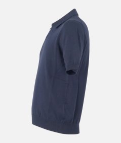 Polo senza bottoni manica corta in maglia di cotone