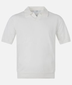 Polo senza bottoni manica corta in maglia di cotone