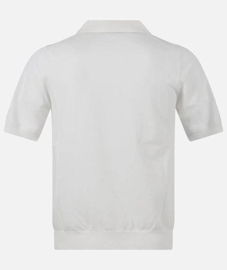 Polo senza bottoni manica corta in maglia di cotone