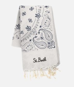Foutas beach towel in cotton with jacquard bandana