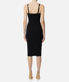 Stretch crêpe midi dress with cup cut