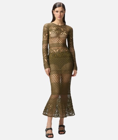 Long crochet dress with openwork