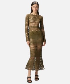 Long crochet dress with openwork