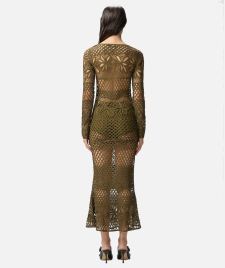 Long crochet dress with openwork