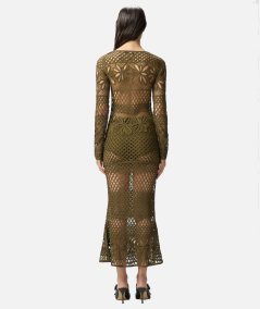 Long crochet dress with openwork