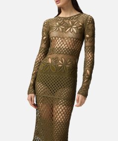 Long crochet dress with openwork