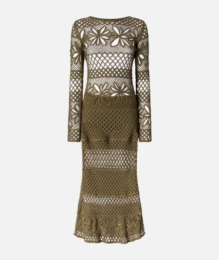 Long crochet dress with openwork