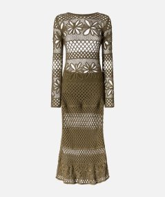 Long crochet dress with openwork