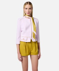 Crêpe jacket with two-tone scarf