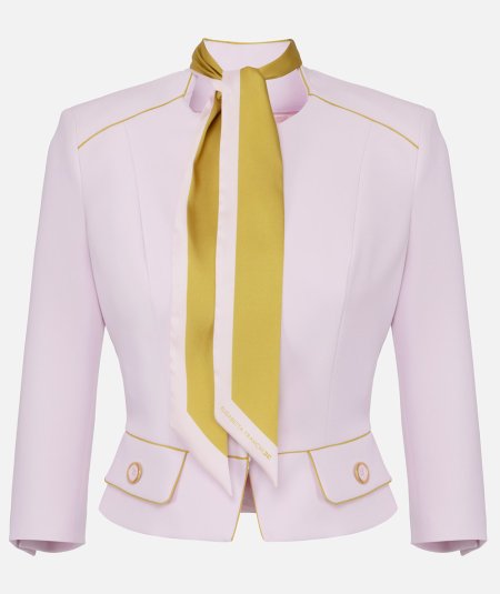 Crêpe jacket with two-tone scarf