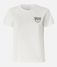 T-shirt maniche corte con ricamo gioiello Love Birds