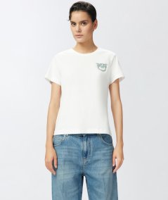 T-shirt maniche corte con ricamo gioiello Love Birds