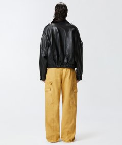 Giubbino biker in nappa con cintura
