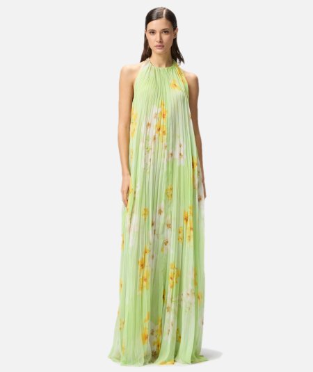 Abito lungo a pieghe stampa fiori - Duepistudio ***** Abbigliamento, Accessori e Calzature | Uomo - Donna