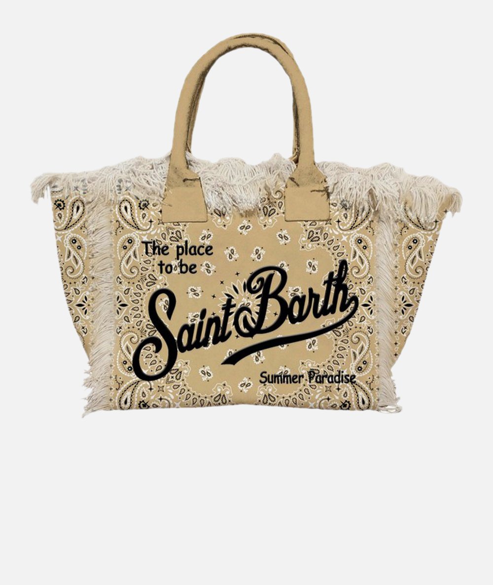 Borsa a spalla Vanity in canvas con stampa bandana