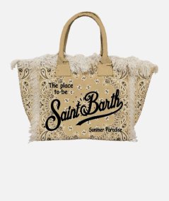 Borsa a spalla Vanity in canvas con stampa bandana