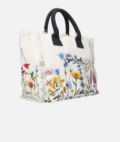 Borsa a spalla Vanity in canvas di cotone con stampa