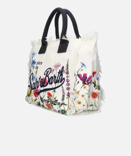 Borsa a spalla Vanity in canvas di cotone con stampa