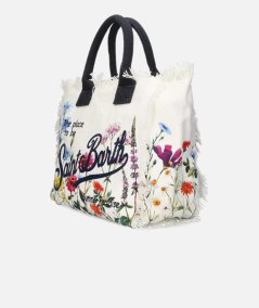 Borsa a spalla Vanity in canvas di cotone con stampa
