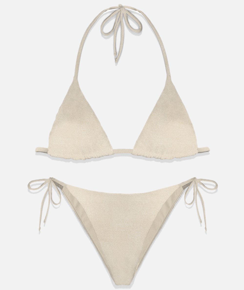 COSTUME TRANGOLO + SLIP SHINY GOLD